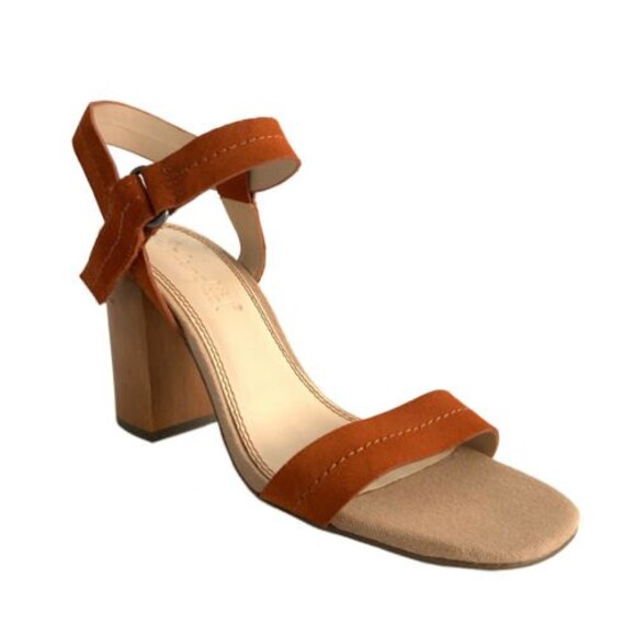 Splendid Sandals Women Size 8.5M Brown Leather Block Heel Slingback Open toe - Picture 1 of 12